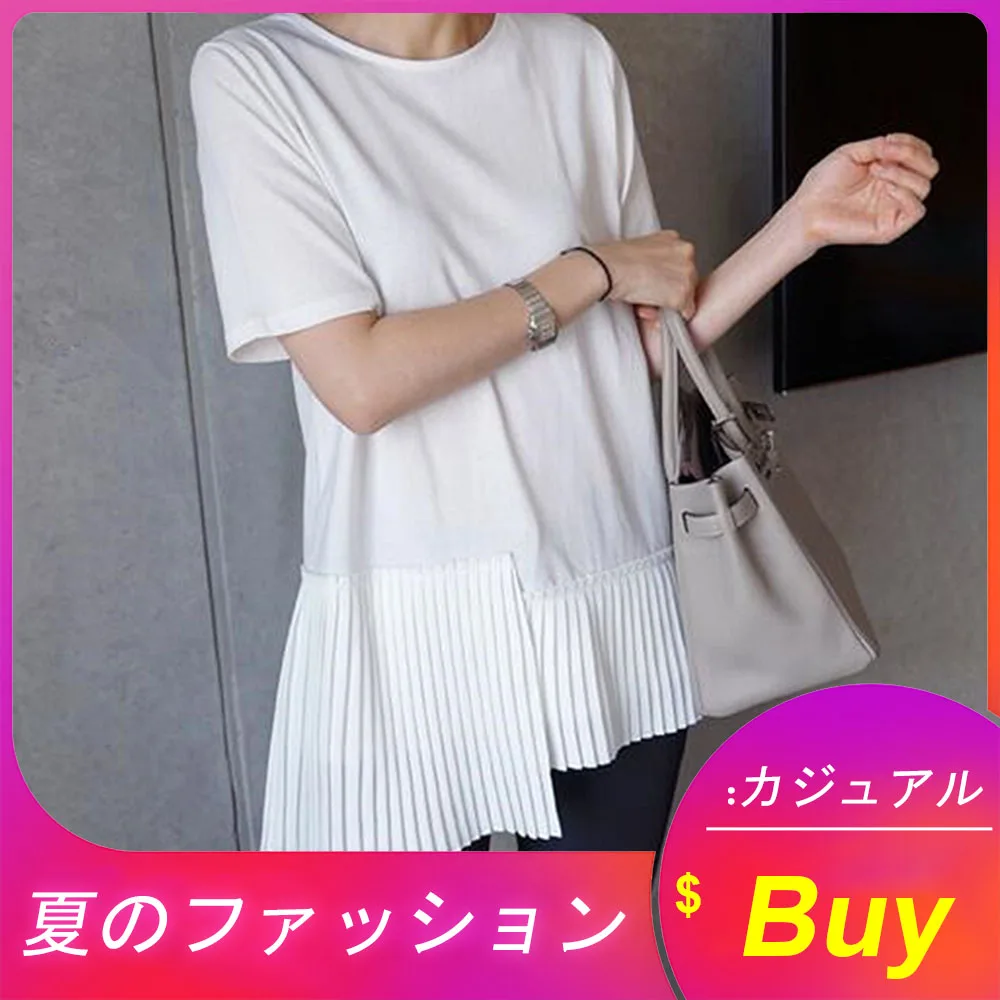 Женская футболка с коротким рукавом белая или черная однотонная Свободная