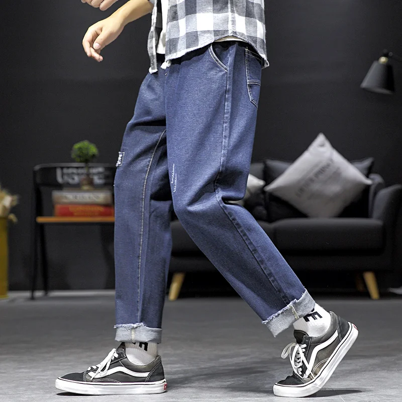 2021 джинсы мужские хип-хоп джинсовые брюки повседневные Черные свободные