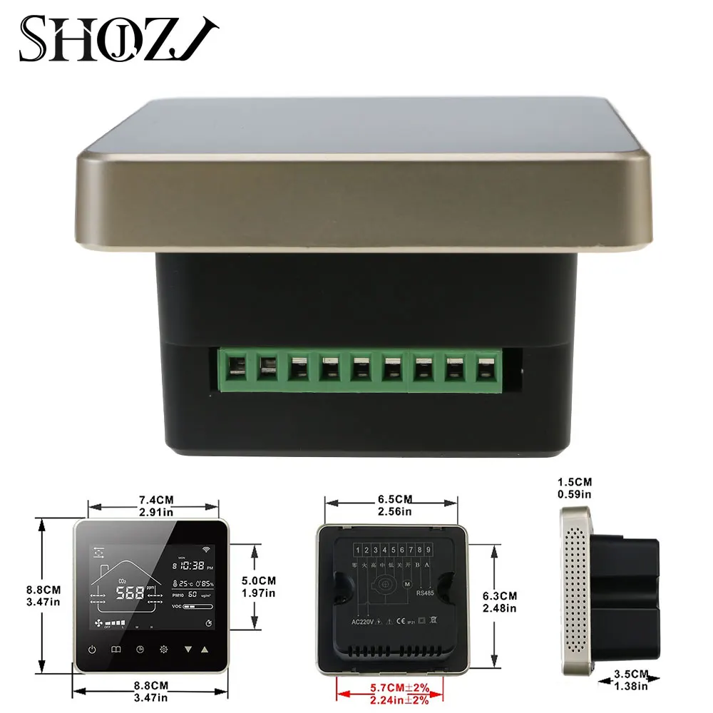 SHOJZJ WIFI RS485 MODBUS детектор VOC температуры влажности и CO2 PM2.5 датчик для управления