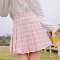 high waist pleated skirts kawaii women harajuku plaid mini skirts a line summer cute japanese students school uniform