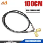 Шланг высокого давления, 100 см, с пружинной намоткой, M10x1, наружная резьба, PCP Пневматика, насос для заправки воздуха, нейлоновый черный шланг