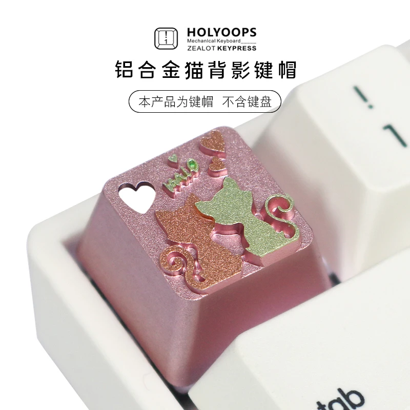 1 pc 11mm CNC carved metal personality keycap cat back aluminum alloy mechanical keyboard for cherry MX switch | Компьютеры и офис