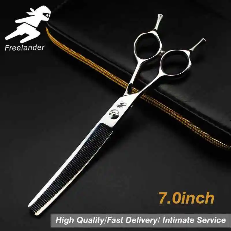 7 дюймовые машинки для стрижки волос левой собаки Серебряные ножницы 9cr изогнутые