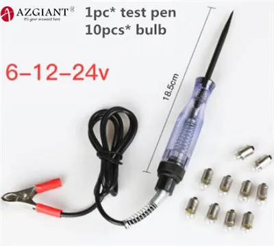1 pen 10 bulb 6 в, 12 В, 24 В, многофункциональная автомобильная схема, тестовая ручка, электрика, инструмент для ремонта, автомобильный светильник, лампа, тест напряжения - Цвет: 1 pen 10 bulb