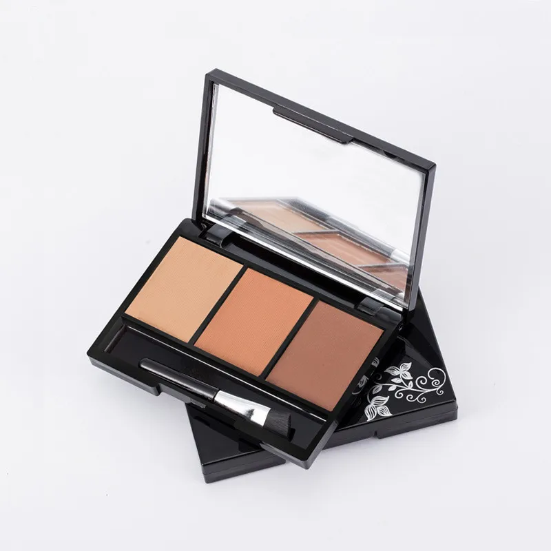 Палетка теней для бровей 3 цвета косметика брендовый усилитель профессиональные