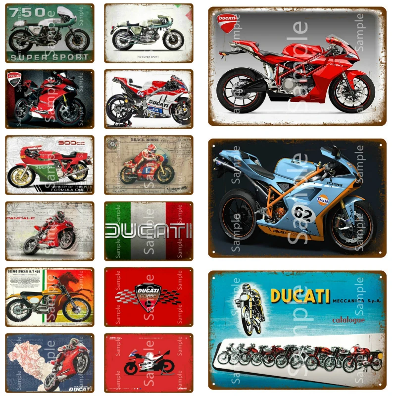 Super Sport Ducati металлическая Оловянная табличка винтажная Настенный декор для бара