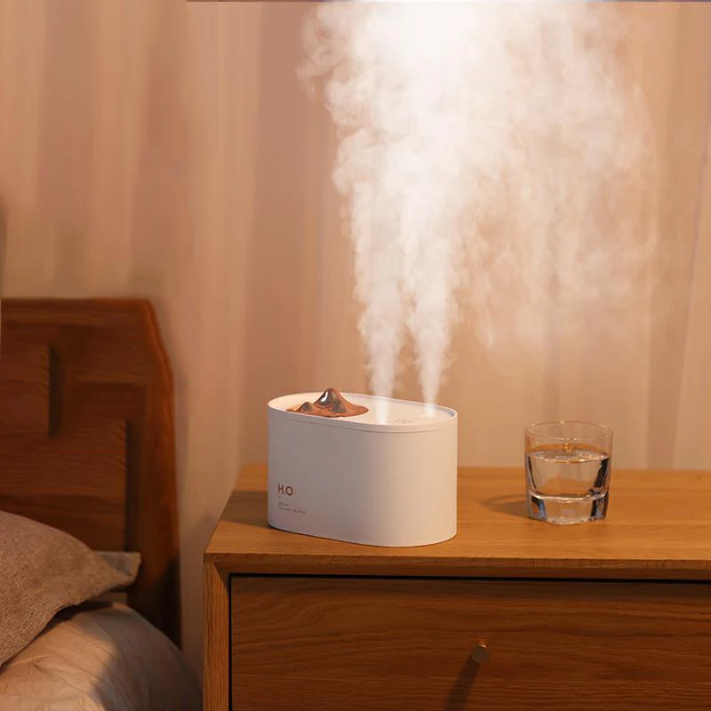 

Creative Mountain Humidifier Diffuser Double Spray Nozzle 1000ML Capacity Water Mist Maker USB Rechargeable 3600mAh Battery
