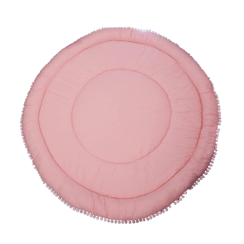 

Back silicone anti-slip Nordic cotton simple ball baby velvet fabric bedroom bay window children's climbing mat round inner mat