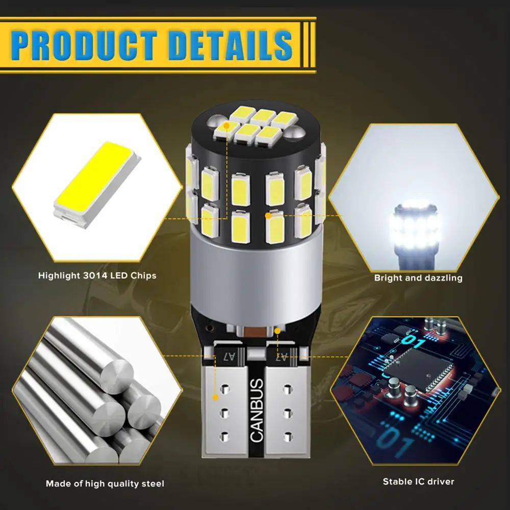 2x T10 W5W 168 194 LED Canbus Bulb Clearance Parking Light For Audi A6 C5 C6 C7 A3 8P 8V A4 B5 B6 B7 B8 A5 A7 A8 Q3 Q5 Q7 TT R8 |