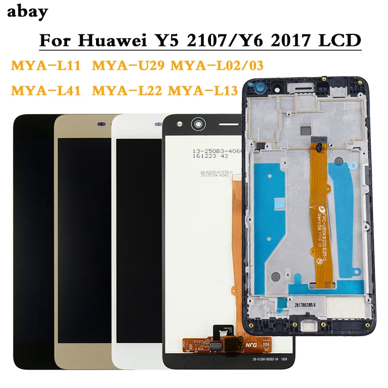 ЖК-дисплей для Huawei Nova Young 4G LTE / Y6 2017 Y5 с рамкой сенсорного экрана замены на модели L41