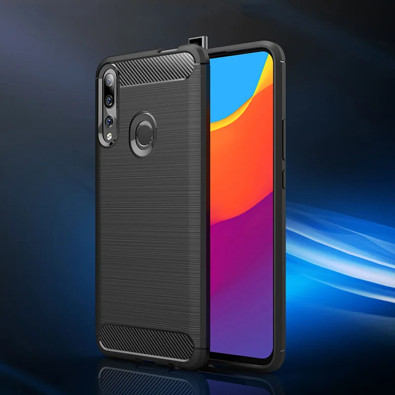 Для huawei Y9 Prime 2019 чехол силиконовый тяжелый ударопрочный из углеродного волокна