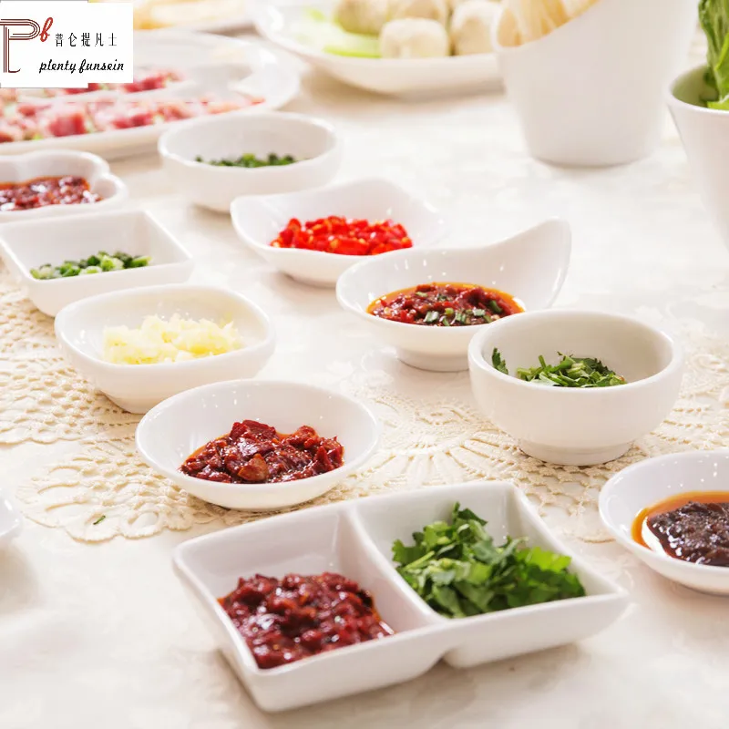 Новая белая пластиковая меламиновая тарелка для соуса маленькие орехи суши