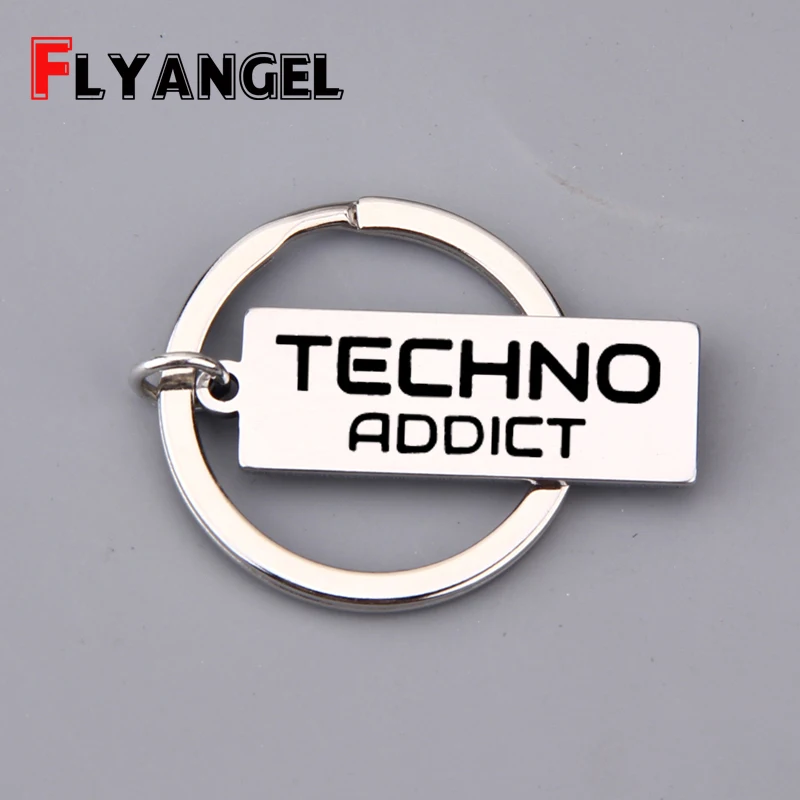 Брелок из нержавеющей стали с гравировкой Techno is my culture подвеска для машины сумки