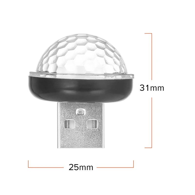 Новый разноцветный светодиодный USB светильник для салона автомобиля