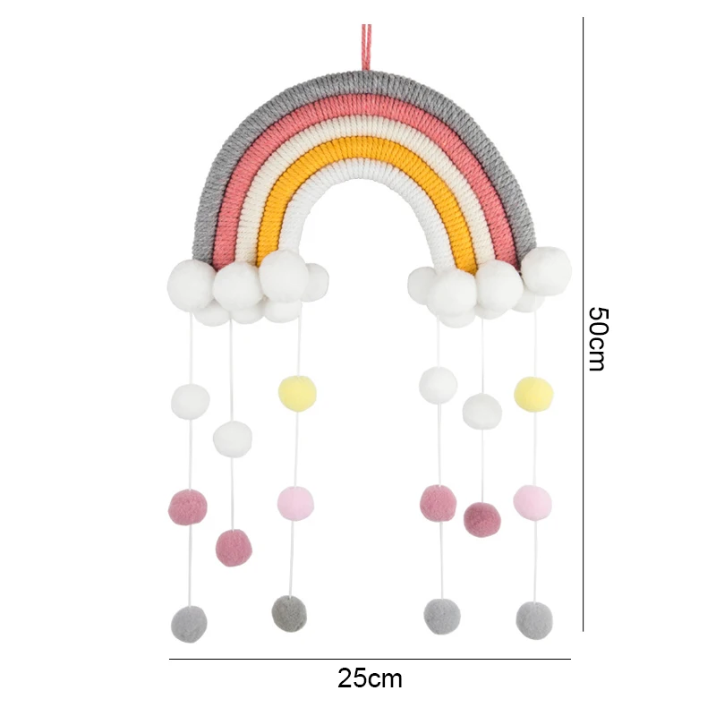 Красочное Радужное макраме настенное украшение хлопковая кисточка для детской