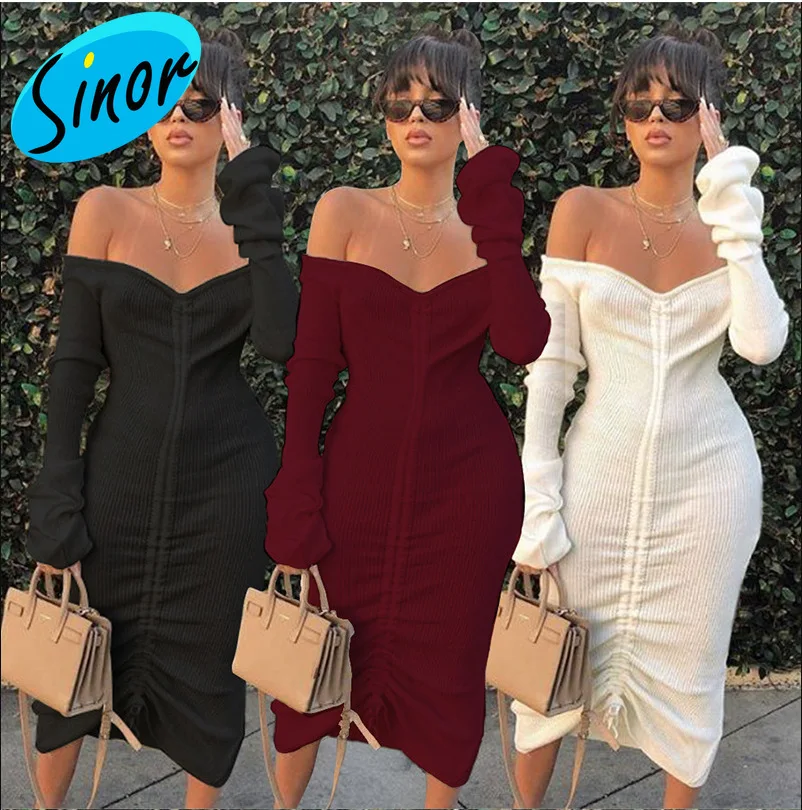 [Низкая цена] 2020 новый стиль для осени и зимы женское платье с длинным рукавом