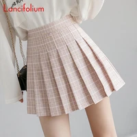 korean fashion pleated mini skirt women summer high waist plaid miniskirt japanese school girls sexy cute egirl kawaii skort