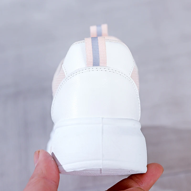 

2021 New Casual Sneakers Women Summer Leather Fashion Breathable White Flats Shoes Basket Female Platform Vulcanized Footwear