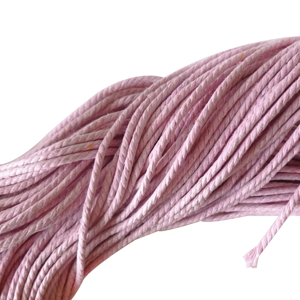 Pink 19 цветов 10 метров Вощеная хлопковая Веревка из бисера 2 мм для браслета ожерелье DIY ювелирные изделия-Аксессуары - Цвет: Pink