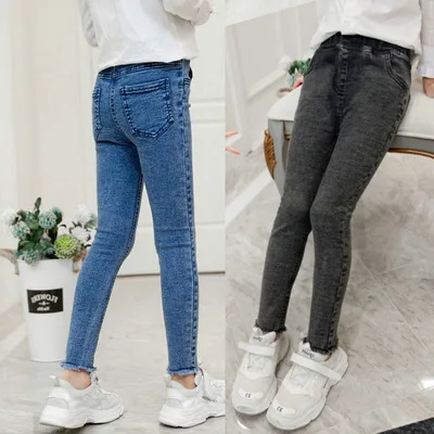 

Girls Denim Pants Children's Slim Stretch Jeans Pants 2021 Autumn Baby Clothes New Toddler Cowboy Trousers Girls Jeans 2-7 Years