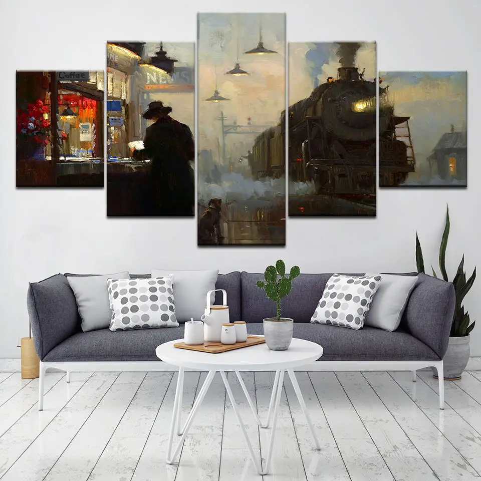 

Retro Spray Painting Print 5 Set Art Watercolor Flower Butterfly Bee Wall Abstract Canvas Modular Picture Poster Gift Home Decor