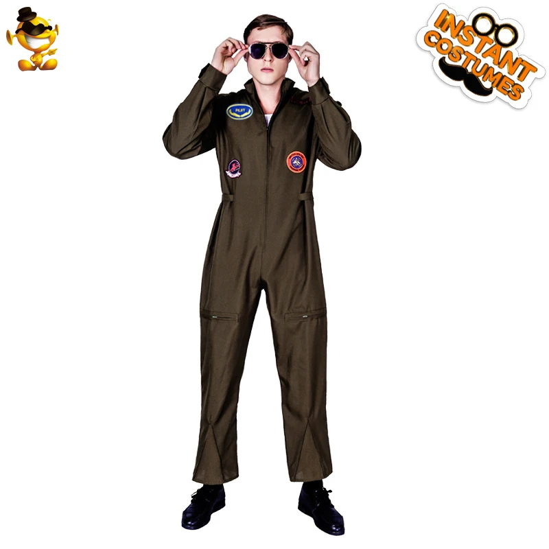 Костюм Пилота для косплея мужчин на Хэллоуин красивый взрослых комбинезон ВВС с
