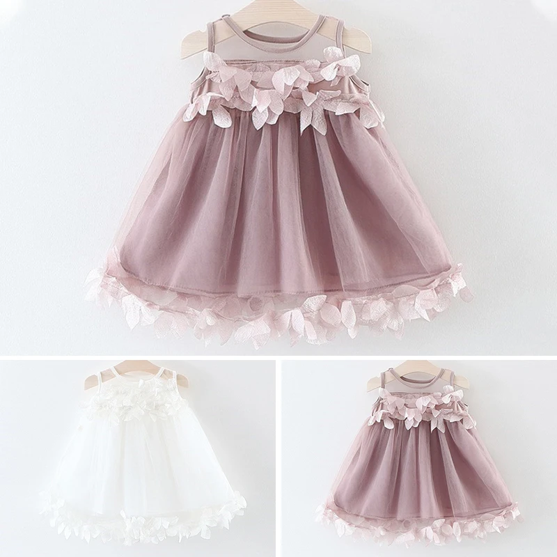 

2021 Summer Girl Clothes Kids Dresses For Girls Flower Tulle Dress Baby Girl Party Wedding Dress Children Princess Dress