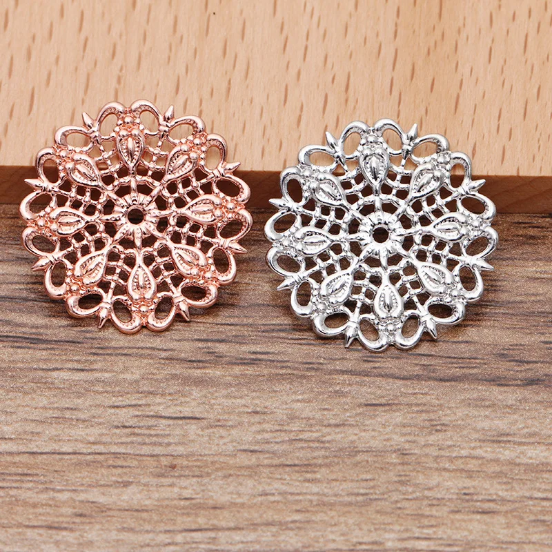 Mibrow 20 шт./лот 25 мм медные шапочки для бусин в виде павлиньих перьев цветов