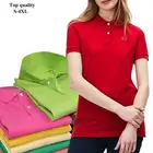 Высокое качество 2020 женские рубашки поло с коротким рукавом 100% хлопок Модная брендовая женская рубашка поло Повседневная Облегающие женские топы S-4XL