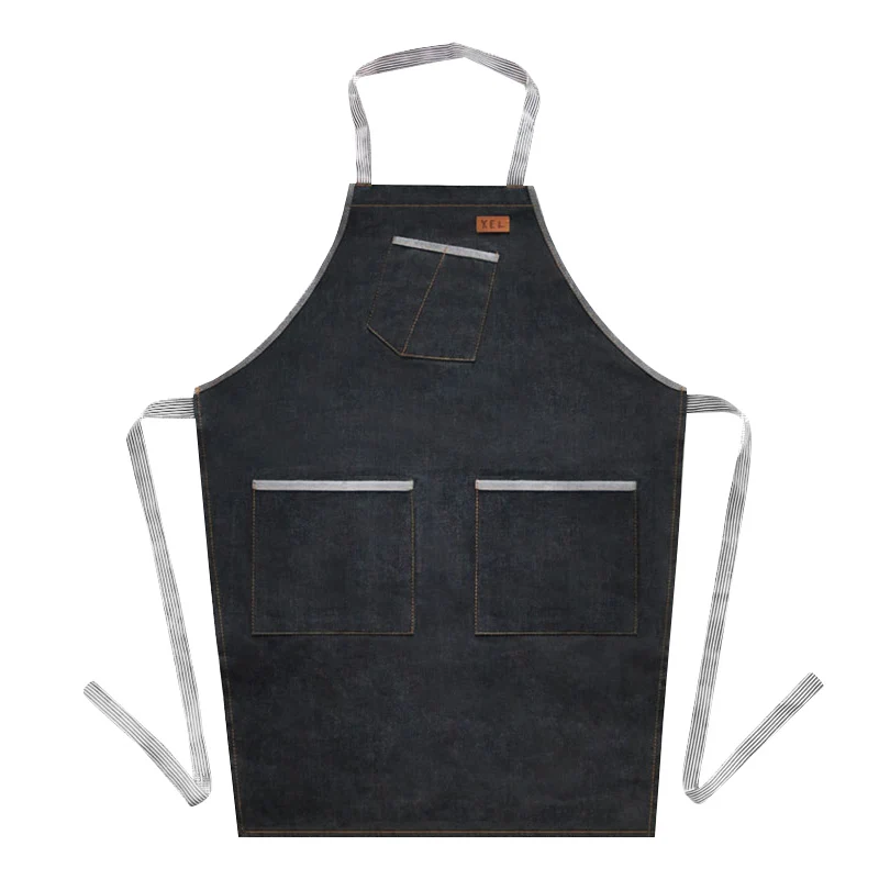 Фартук корейский модный джинсовый для мужчин и женщин Одежда ресторана работы