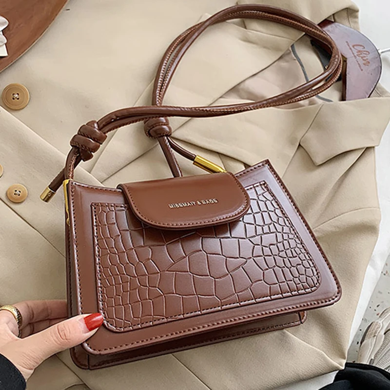 Высококачественные кожаные сумки через плечо с каменным узором для женщин 2020