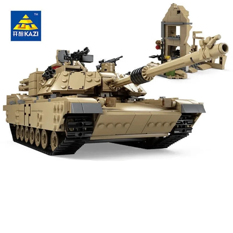 1463 шт. Kaizhi KY10000 Hummer M1A2 Abrams основной боевой танк мальчик Военные мелкие частицы