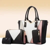 casual pu leather women pu leather handbags tote bags large capacity 4 pieces set messenger bag high quality female shoulder bag
