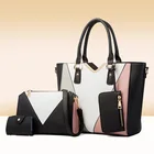 Повседневные женские Сумки из искусственной кожи, сумки-тоуты из искусственной кожи, вместительный комплект из 4 предметов, сумка-мессенджер, Высококачественная женская сумка через плечо