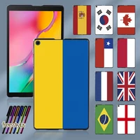 for samsung galaxy tab a 10 1 2019 t510 t515 printed flag pattern plastic durable protective tablet case cover free stylus