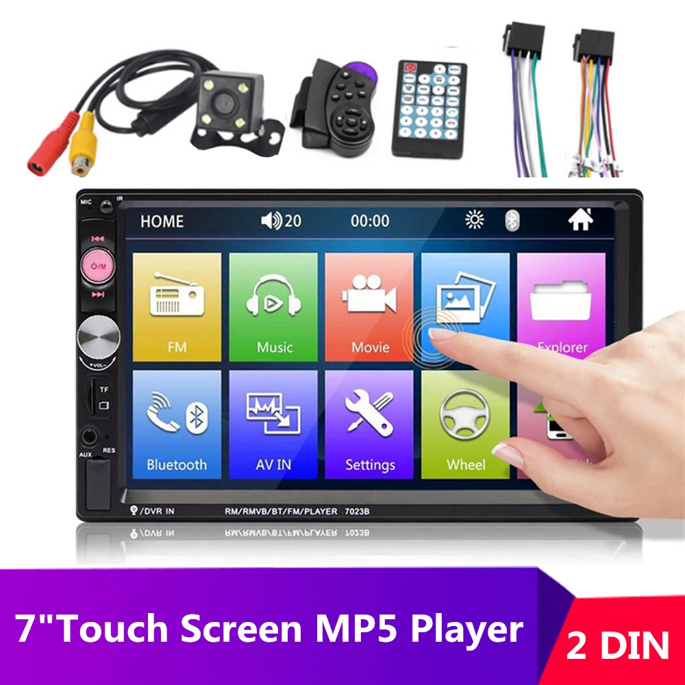 Автомагнитола 2 din MP5-плеер с 7 &quotсенсорным экраном Bluetooth USB TF FM камерой и пультом