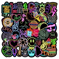 103050pcs neon pretty waterproof graffiti stickers kids gifts diy scrapbook water cup tablet luggage toy stickers wholesale