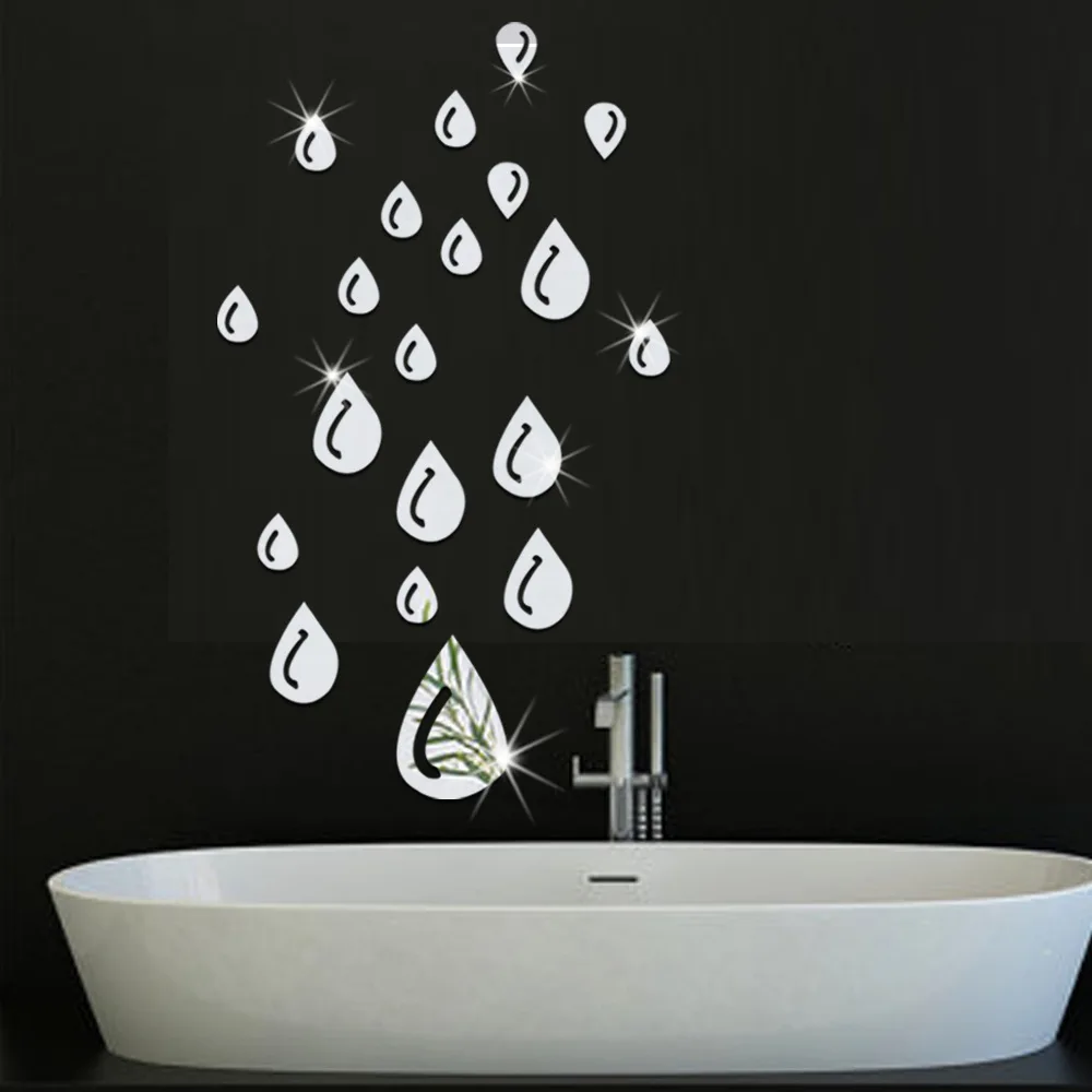 Настенное зеркало с каплями воды 20 шт./лот сделай сам 3D акриловое для