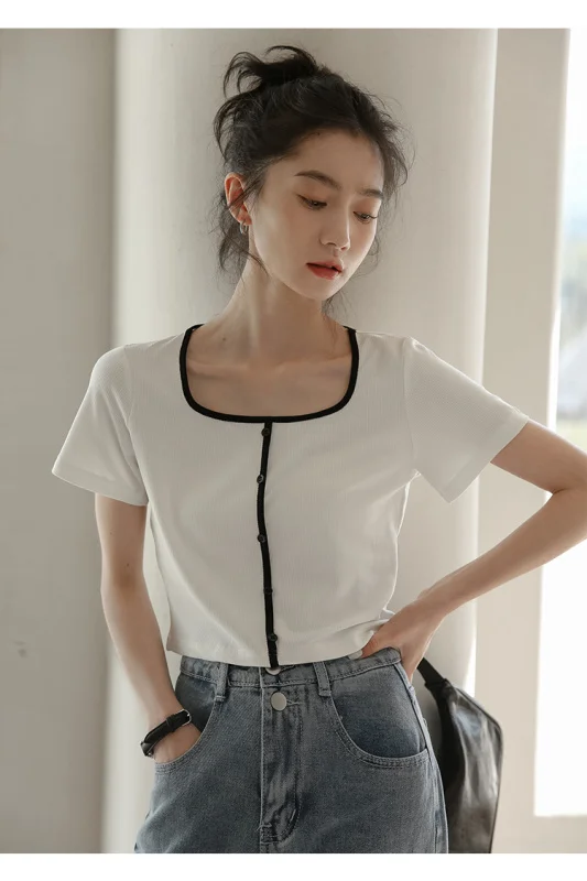 

Real Shot 2021 Short Slim Top New Summer
