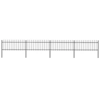 garden fence with spear top steel 267 7x31 5 black