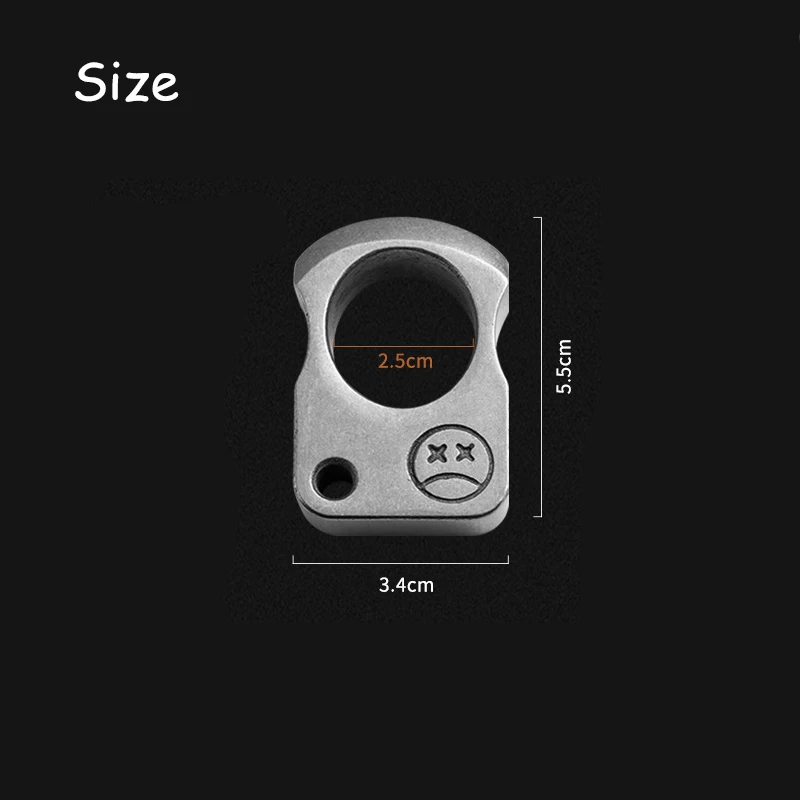 

Smile Pendant Ring Window Breaker Necklace Finger Ring 1 Hole EDC Metal Steel Neck Lace Outdoor Survival EDC Tactical Defense