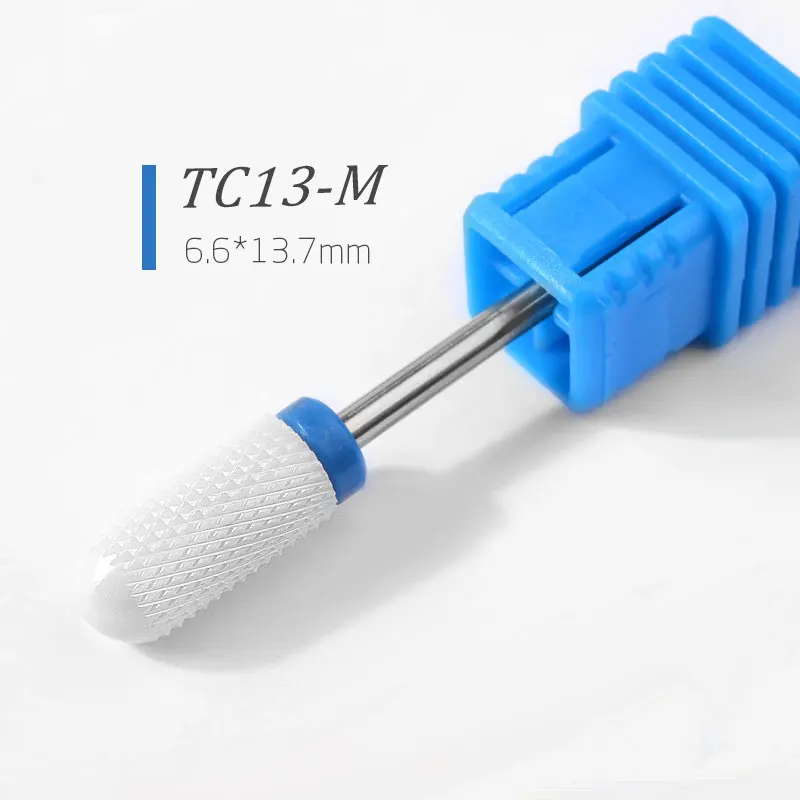 TC13-M 1 шт. керамические 3/3" сверла для дизайна ногтей 23 Типа Фрезы для маникюра, пилка для электрического устройства, аксессуары для станка, инструмент для снятия заусенцев - Цвет: TC13-M