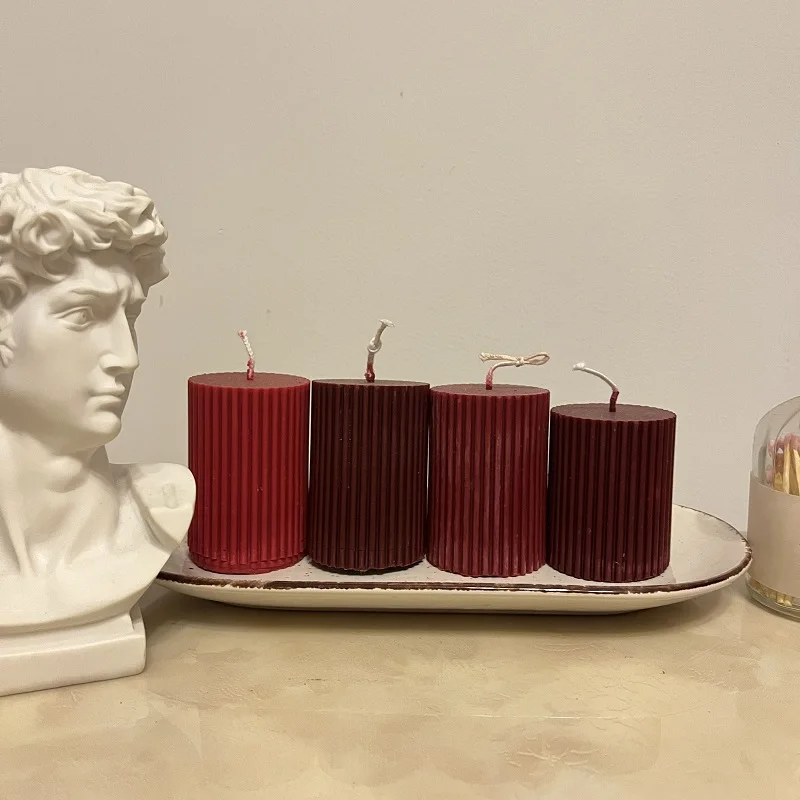 Набор для изготовления круглых цилиндрических свечей в полоску | Дом и сад