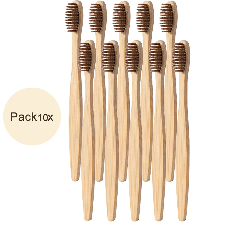 10pcs gray 10 шт./компл. окружающую среду с бамбуковым древесным углем Зубная щётка es деревянной ручкой Зубная щётка Эко-дружественных Уход за полостью рта мягкая зубная щетка со щетиной - Цвет: 10pcs gray