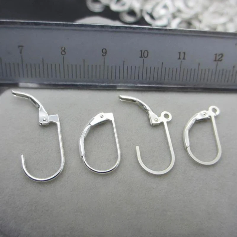 

S925 Silver ear clasp French ear hooks ear slings Charms hang ear clip for making Jewelry accessories 16mm 1pair