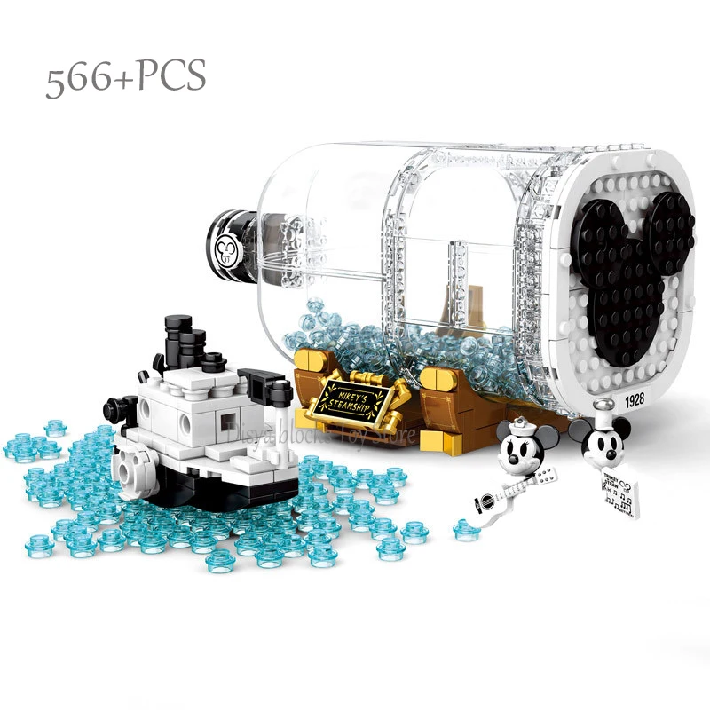 Новинка 2021 серия фильмов Диснея Микки и Минни пароход лодка корабль Вилли модель