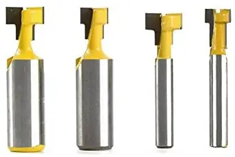 

4pcs/set T-Slot Milling Cutters 2pcs 1/2 shank router bit +2pcs 1/4 shank router bit for wood keyhole knife
