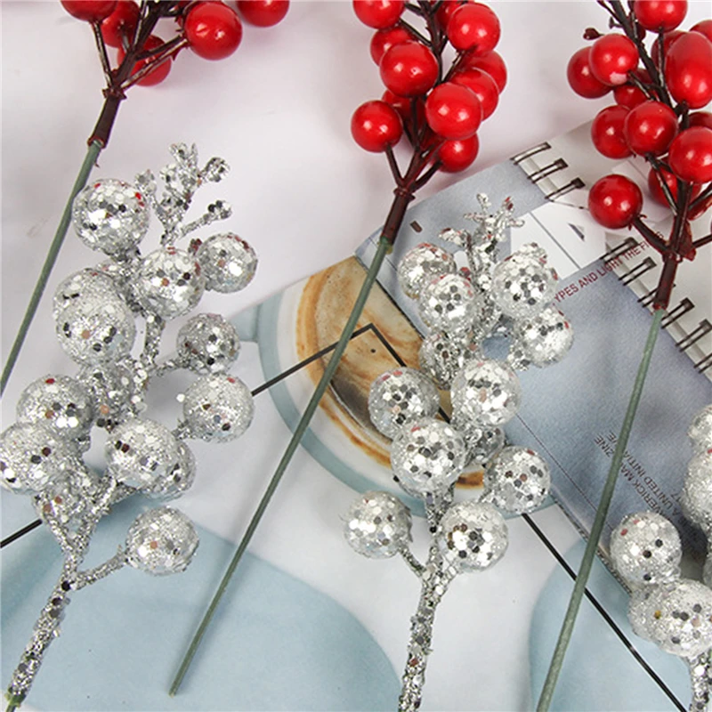 

Светящиеся цветы, Рождественская ягода, украшение для рождественской елки, венок «сделай сам», ремесла, подарок, камин, праздничное украшен...