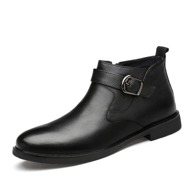 Мужские ботинки модельные туфли на молнии мужская обувь из натуральной кожи