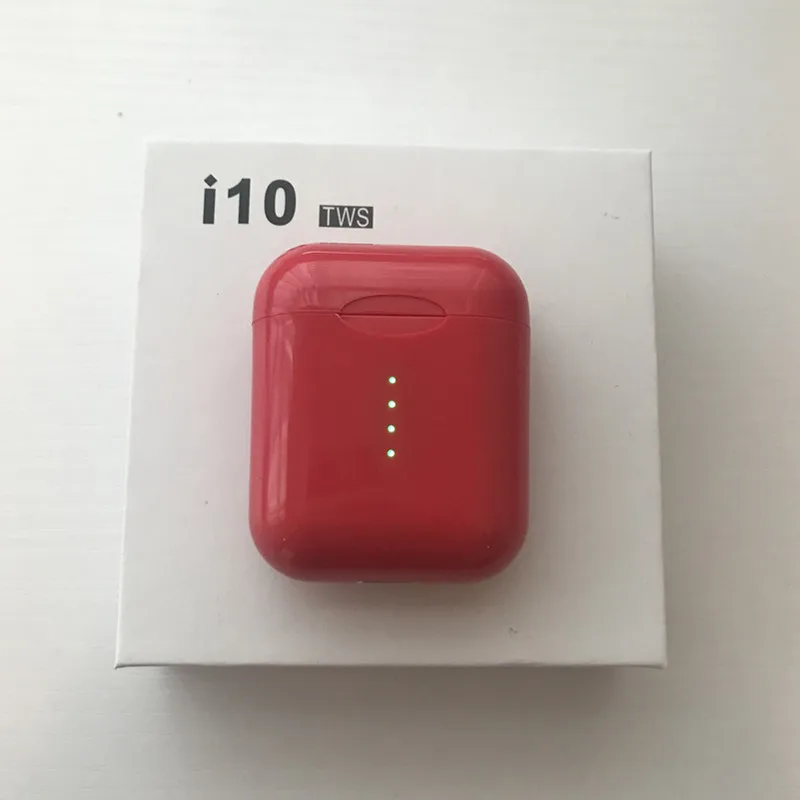 i10 red I10s tws bluetooth-гарнитура 5,0 беспроводные наушники tws 10 Наушники с сенсорным управлением наушники с зарядным чехлом для iPhone Android - Цвет: i10 red